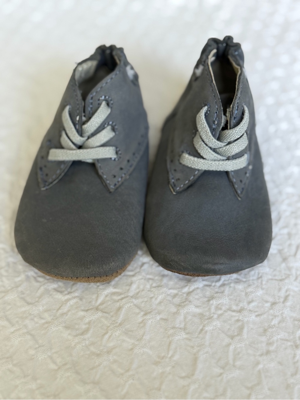 Robeez Dark Gray Suede Baby Walker Shoes